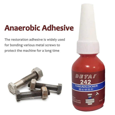 1Pc 10G Thread Lock Glue For Screws, Oil Resistant Anaerobic Adhesive, Medium Strength Threadlocker bottle with metal screws
