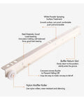 Silent Drawer Slide Rail Set 16 Inch Two Section Ball Bearing Rollers For No Nonsense Smooth Glide, heavy duty chute details