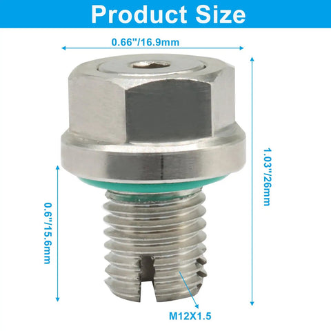 Ultimate M14x1.5 Oversize Piggyback Car Oil Drain Plug Repair Kit Made From Premium Stainless Steel For Easy Self Tapping Install And Serious Durability On Any Rig, silver M12x1.5 drain plug size chart