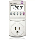Electricity Usage Monitor with Big LCD Display showing 120.3 volts, designed for easy power tracking and energy efficiency measurement.