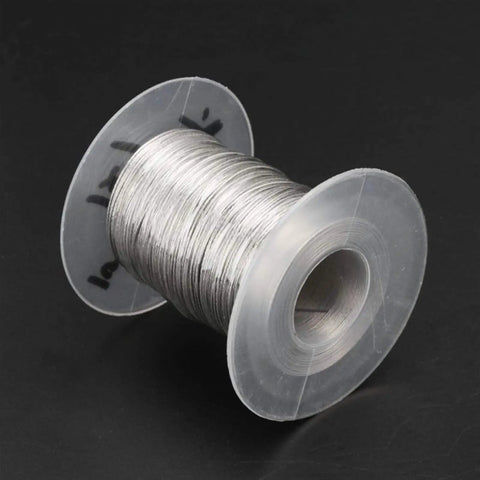 Stainless Steel Wire Rope Kit For Railing And Marine Use 1X7 Construction 304 Grade Stainless Cable 100m Reel on black background