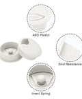 ABS plastic 2 Inch Desk Grommet Kit Five Pack No Fuss For Easy Cable Management And Wire Organization, with features and details shown.