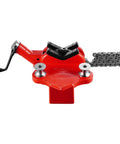 Heavy-Duty Pipe Chain Vise Workhorse With Two Bending Dies, One Half Inch To Eight Inch Pipe Capacity, 34.6 Inch Chain, Cast Iron Base