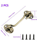 Stainless Steel Hook And Eye Latch 4.72 Inch Gate Latch Privacy Lock With Mounting Screws 2 Pack Antique Bronze Finish