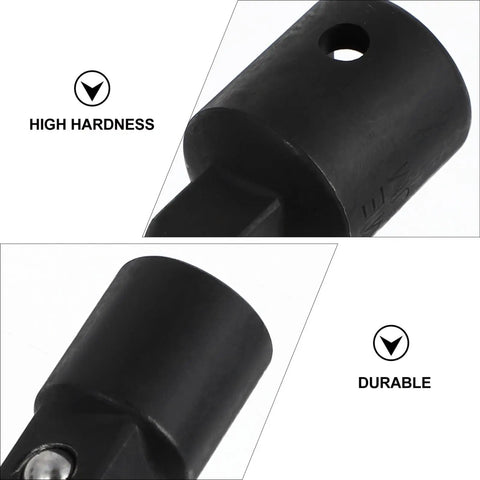 Durable Black Socket Converter Kit Set With 4 Heavy Duty Steel Reducer Adapters Perfect For Car Repair And Household Maintenance Projects That Need Flexibility, black steel adapter close-up