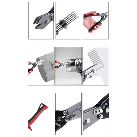 Five Blade Metal Sheet Crimping Tool In Steel With Ergonomic Nonslip Handle for gutter systems and DIY projects
