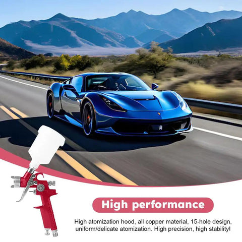 Heavy Duty Air Spray Gun With A Snazzy 600Cc Cup And Precise 1.5Mm Tip, showcasing precision in automotive painting.
