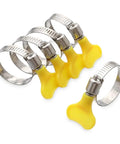 50 Pcs Heavy Duty Stainless Steel T Bolt Hose Clamp Kit For Auto Water Gas Exhaust Durable Adjustable Pipe Clamp Set Sealing Fix It Up, yellow grips