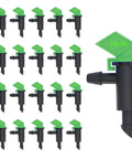 Close-up of 100 Pack 4 GPH Drip Irrigation Emitters With Flag Style Drippers, UV resistant plastic, for efficient watering.