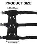 Adjustable Archery Arm Guard Bracer For Unisex Archers Lightweight Forearm Protector with three straps, product size shown.