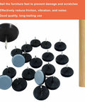20 Pack 1 Inch Round Furniture Sliders With PTFE Teflon Bottom Heavy Duty Chair Glides For Smooth Carpet And Laminate Floors Zero Hassle Nail On Design Slip Free Grip, showing black and gray glides.