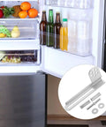 Three Pack Y-223 Refrigerator Door Hinge Kit In Galvanized Steel Silver, Universal Chest Freezer Hinge Set For Smooth Door Operation, Durable Construction, Precise Fit, Easy Retrofits, Long Lasting Stability. Open fridge with hinge kit insert