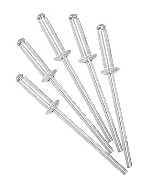 Aluminum Blind Rivet Kit Pack 500 Pieces Size One Eighth By Half Inch 3.2 By 12 Millimeter Silver Rivets Assortment