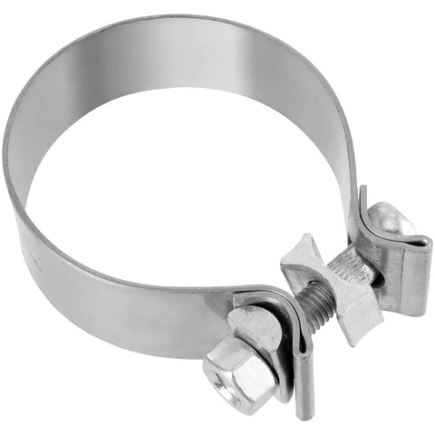 Six Pack 3 Inch Stainless Steel Exhaust Clamp For Butt Joint Pipes, heavy duty band with galvanized surface and silver finish