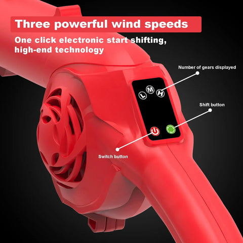 M18 Battery Compatible Cordless Leaf Blower With 320 CFM Airflow And 180 MPH Wind 3 Speed Lightweight Mini Electric Blower controls
