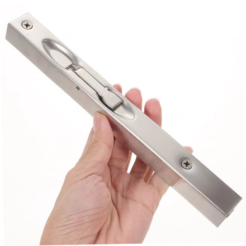 Rock Solid Stainless Steel Flush Bolt Door Latch Lock, Built Tough Rust Resistant Security Bar For French Double And Sliding Doors, No Sweat Concealed Hardware Upgrade Kit