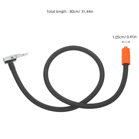 Solid As A Rock Metal High Pressure Tire Inflator Extension Hose Leakproof Design Universal Fitment For Your Car Or Bike To Stay Pressed Up No Drama With Wear Resistance To Handle Any Job Wherever You Are From Garage To Highway, 80cm hose