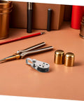 Stainless Steel Pulley Block Set With Marine Bearings And Roller Wheel Swivel Hardware For Kayak And Sailboat on a desk