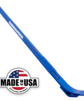 Flat Fulcrum Monster Pry Bar 56 Inch All Steel Construction Heavy Duty Crowbar For Concrete Demo And Form Removal Wrecking And Prying Jobs Made In USA Pro Grade Heavy Duty Tool For Pros shown in blue with USA logo