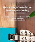 Magnetic Hinge Alignment Kit for Easy Drill Free Door and Cabinet Installations with a precision groove close-up on wooden furniture