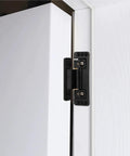 Hidden Door Hinges With Covers Zinc Alloy Heavy Duty Invisible Hinges For Secret Doors Adjustable Black Finish installed view