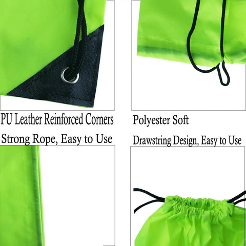 10 Color Drawstring Backpack For Gym And Travel, Lightweight Yet Durable Polyester Sack Pack With Reinforced PU Corners detail image