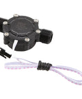 Portable Lightweight 12V Water Turbine Generator For Off Grid Charging Small Devices And Camping Gear With Stable 12V Output Durable Build For River Or Stream Use, black plastic housing with wires