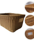 Large Woven Storage Basket With Handles For Laundry Bedroom And Bathroom Rustic Rattan Look Versatile Storage Bin For Towels