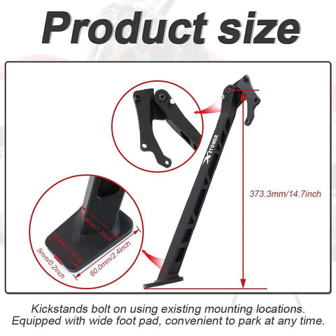 CRF150R Kickstand For Dirt Bike Side Stand Lightweight 6061 Aluminum With Large Footpad For 2007 To 2021 Model Compatibility