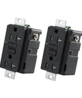 2 Pack 20 Amp Generator GFCI Outlet 125V Industrial Grade Heavy Duty Ground Fault Interrupter For Machinery And Portable Generators No Output Terminals Oil Resistant Nylon UL Listed Black