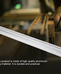 T Track Miter Bar Slider Aluminum Alloy Woodworking Guide Rail With Measuring Scale displayed on a woodworking table