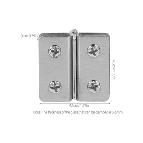 Two Pack Heavy Duty Stainless Steel Glass Cabinet Door Hinges Adjustable Double Sided Mount For Display Cases And Cabinets