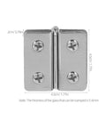 Heavy Duty Stainless Steel Small Glass Door Hinges 2 Pack With Adjustable Thickness For Cabinets Showcases And Wine Cabinets