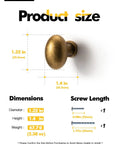 Oval Antique Brass Cabinet Knobs Zinc Alloy For Drawers Dresser Cupboard Wardrobe Vintage Hardware With Rust Resistant Electroplating Easy Install product dimensions and screw length chart.