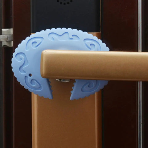 Sky-blue 3 Pack Silicone Door Stopper Set For Safety Anti Skid Hold Doors Steadily And Prevent Slamming Dope Durable Quiet Operation