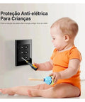 Straight Up Rock Solid EU Schuko Wall Socket Featuring A Smooth Tap Power Switch And Dead Simple USB Type C Charging Port Crafted From Scratch Proof Glass Panel For Modern Living Spaces with child safety features.