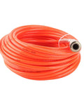 Heavy Duty Air Compressor Hose 20M With One Quarter Inch NPT Connector For Pneumatic Tools Auto Repair Shops Plus Home Garages High Pressure PU Tube 15Bar Handle Tire Inflation Impact Wrench Job Sites Workshop Beast Top Tier Pro Grade Build Red coiled with metal fitting