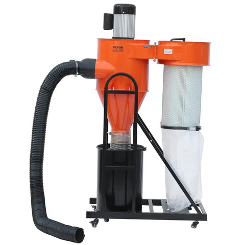 2 HP Dust Collector Beast For Your Shop With 1167 CFM Portable Vortex System, 39 Gallon Bag in workshop setup