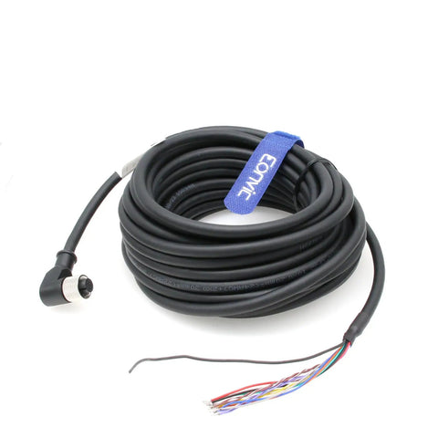 Cognex Vision Cable 24V Power I O Cable CCB PWRIO Right Angle Waterproof M12 12 Pin Female A Code coiled 10m view