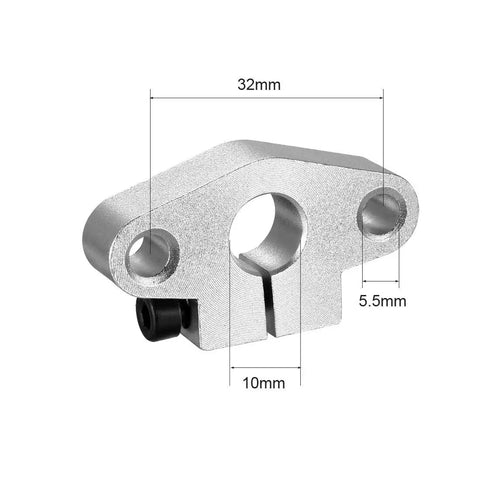 SHF10 Linear Motion Rail Clamping Rod Guide Support Kit For 10mm Shaft Diameter Aluminum Body Corrosion Resistant High Friction For Precise Smooth Movement Pro Grade DIY CNC 3D Printer And Robotic Projects, 32mm x 10mm support