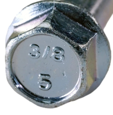 Close-up of 3/8 inch head of LDC385 3 Eighths By 5 Inches Zinc Plated Large Diameter Concrete Screw For Quick Heavy Duty Anchoring