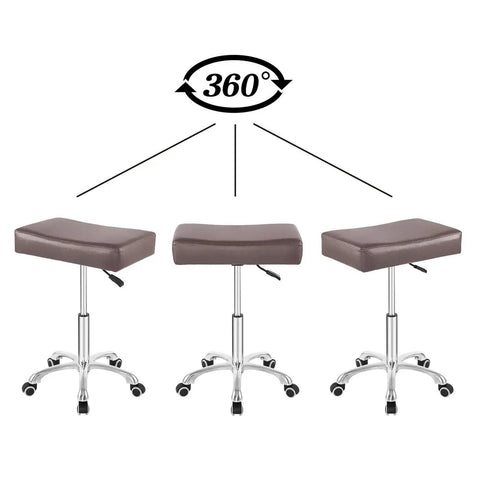 Heavy Duty Rolling Swivel Stool With Wheels, Height Adjustable From 21 To 29 Inches, Ultra Cushioned Seat, 360-degree view