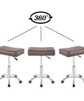 Three views of Rolling Swivel Stool With Wheels Height Adjustable From 21 To 29 Inches Heavy Duty For Office Home Desk Counter Salon