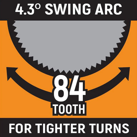 84-tooth detail for Three Eighths Inch Drive Stubby Teardrop Ratchet With Flexible Head 84-Tooth Five Inch Handle For Tight Spots Chrome Finish
