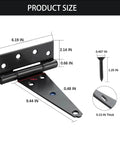 Product dimensions of 10 Inch Heavy Duty Gate Hinges For Wooden Fences Shed Doors And Outdoor Barns In Black Durable Iron T Strap Gate Hinges With Rust Resistant Coating Weatherproof Outdoor Gate Hardware Includes Screws 4 Pack