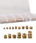 Brass Threaded Inserts Kit For 3D Printing, 300Pcs M2 To M6 And 1/4-20, knurled heat set bushings in organizer