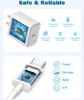 Fast USB C Charger 20W For iPhone 17 16 15 And iPad Pro Type C Wall Charger With 6Ft Cable Two Pack Quick Charge internal design