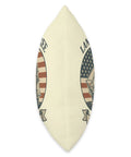 Side view of Totally Patriotic Sailboat Throw Pillow With Red White Blue Flag Design Celebrating Freedom Since 1776 All American