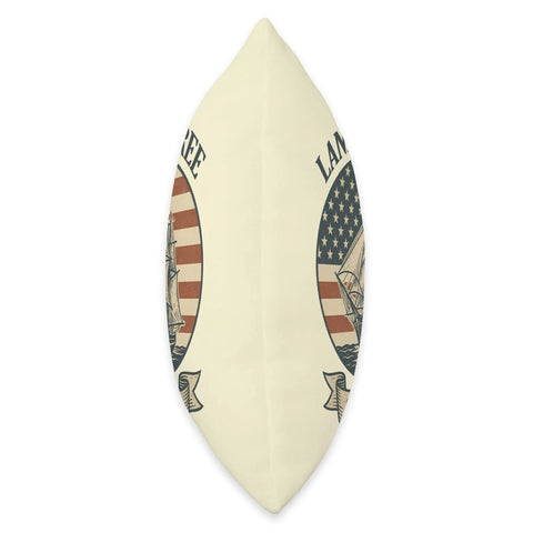 Side view of Totally Patriotic Sailboat Throw Pillow With Red White Blue Flag Design Celebrating Freedom Since 1776 All American