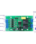 Beefed Up DC Motor Driver Controller Module With CW CCW Reversing 20A Relay Built For Real World Automation Projects And Industrial Equipment Wide Voltage Range And Efficient Heat Management With Copper Terminal Design, green PCB with screw terminals